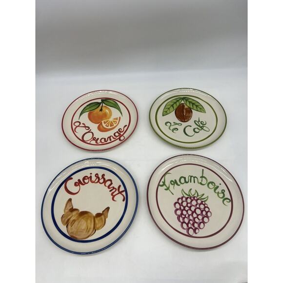 Harlie Brown Studio Belle Journée Stoneware Dessert Plate Set of 4 Plates - Picture 2 of 7